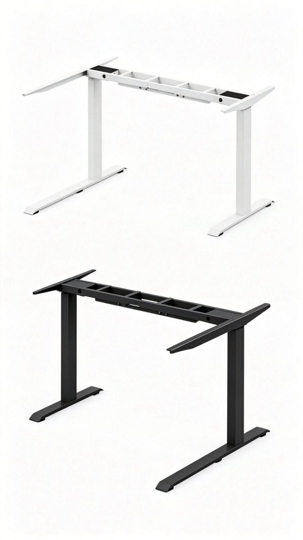 Height-adjustable desk structures