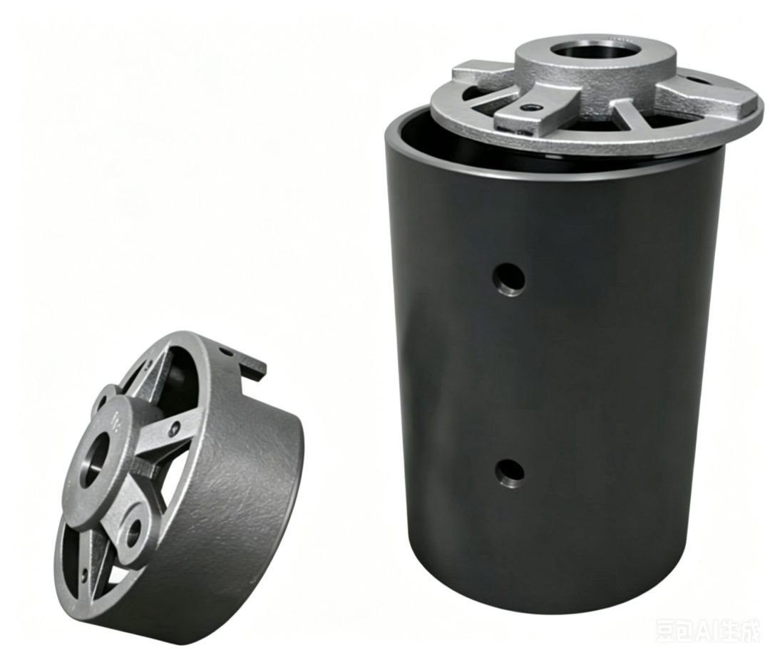 Housing with cast end cap